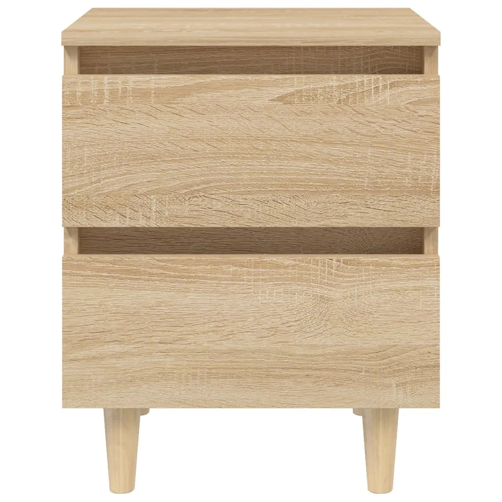 Comodino | Armadio da Notte | Mobiletto da notte con Gambe in Pino Massello Rovere Sonoma 40x35x50 cm