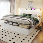 Letto matrimoniale 180x200 cm con contenitore idraulico e USB