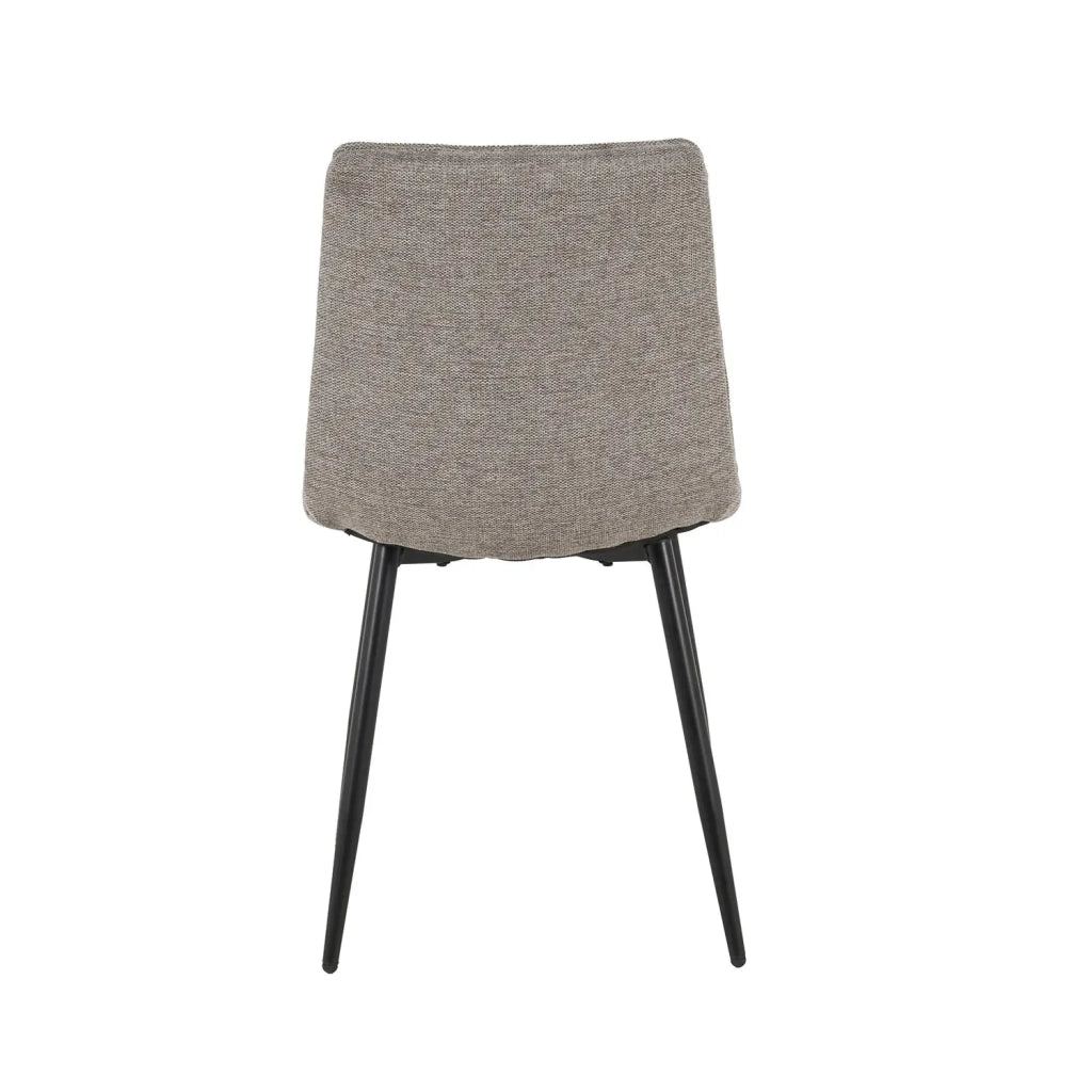 LÚZETE - SEDIA DA PRANZO IMBOTTITA MARRONE CON GAMBE NERE TULUM