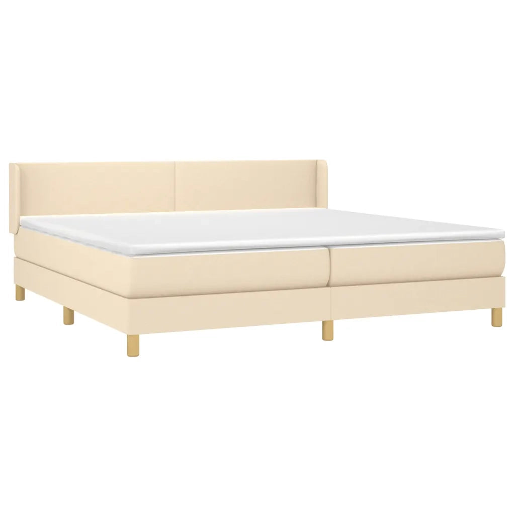 Giroletto a Molle con Materasso Crema 200x200 cm in Tessuto