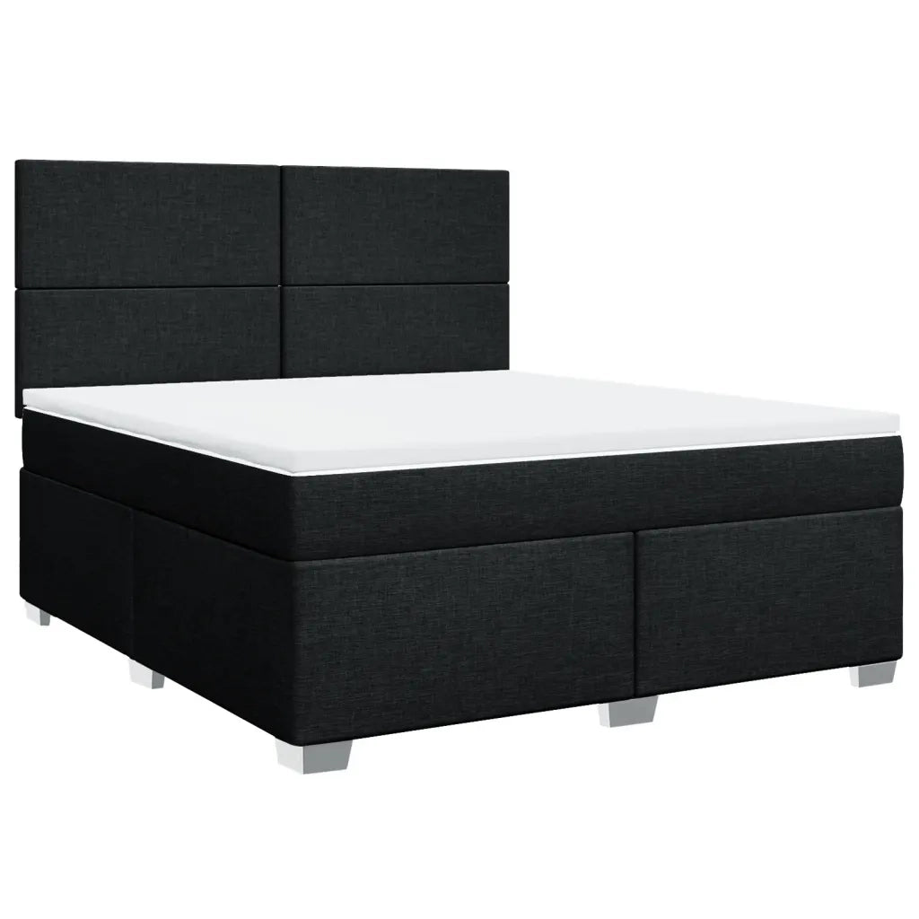 Giroletto a Molle con Materasso Nero 180x200 cm in Tessuto 3290562