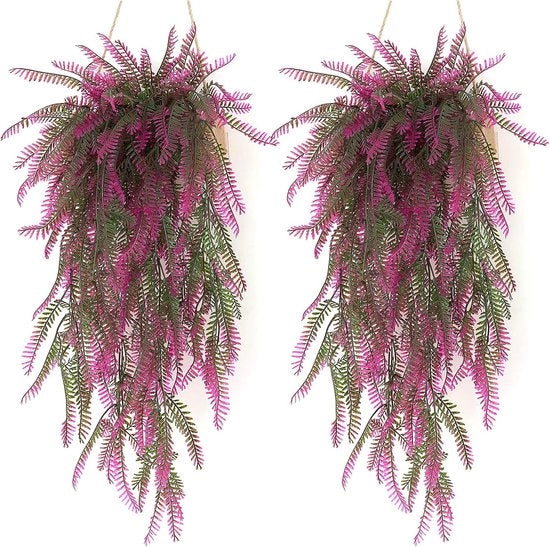 Due pezzi di 80 cm piantine artificiali penzolanti - Nep Varens e Klimop per decorazione casa e giardino