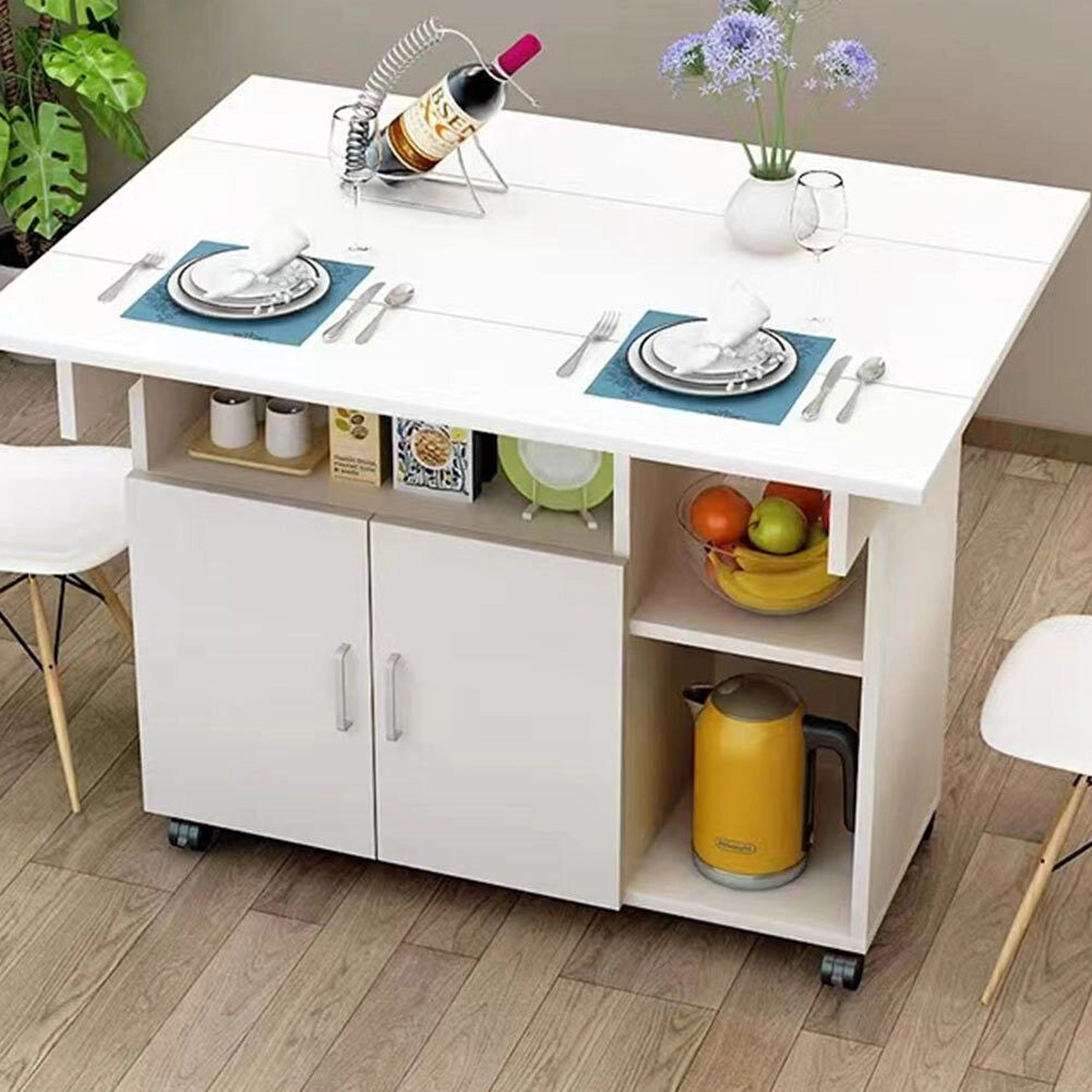 Tavolo Tavolino Mobile Cucina con Scaffali Armadietto Salvaspazio Portaoggetti