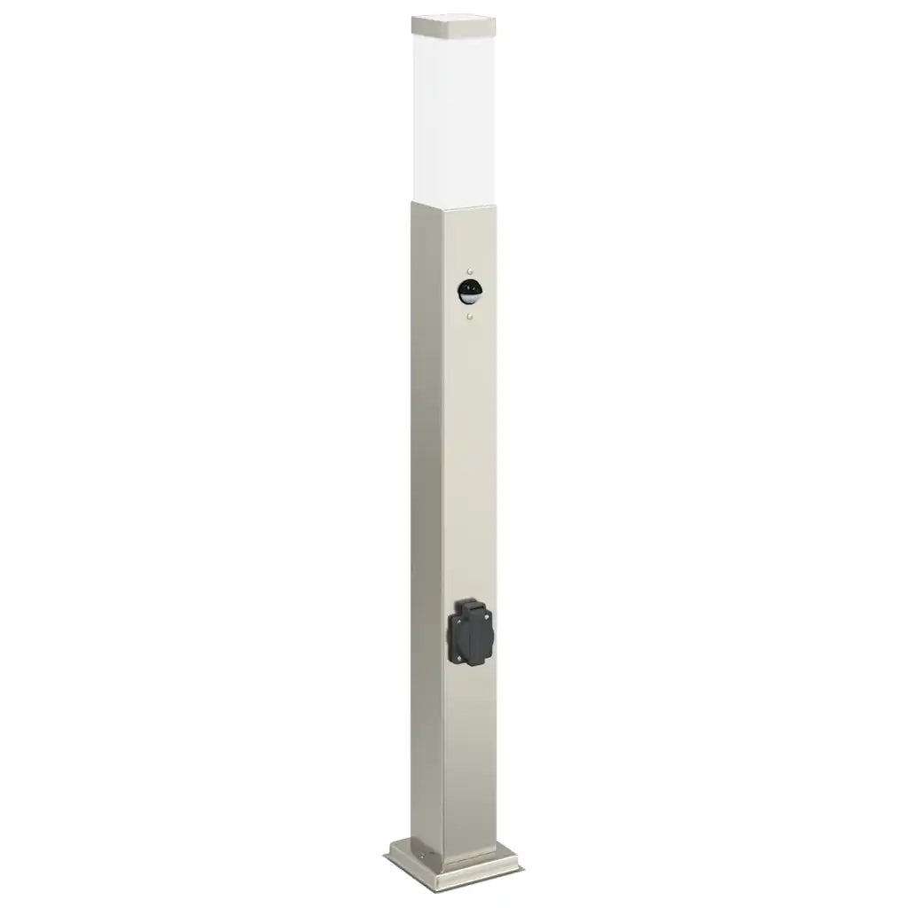 Lampioni a dissuasore con sensore e presa 3 pz 80 cm Acciaio Inox IP44 4006068
