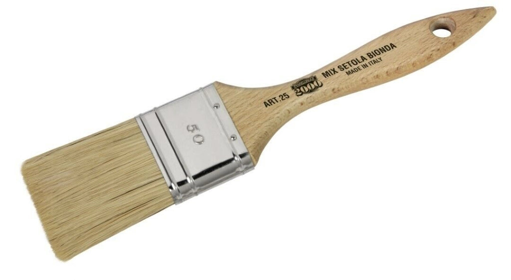 Pennellessa Manico Legno Vernic.Traspar. 40 Set 5 Pezzi - Pennellificio 2000