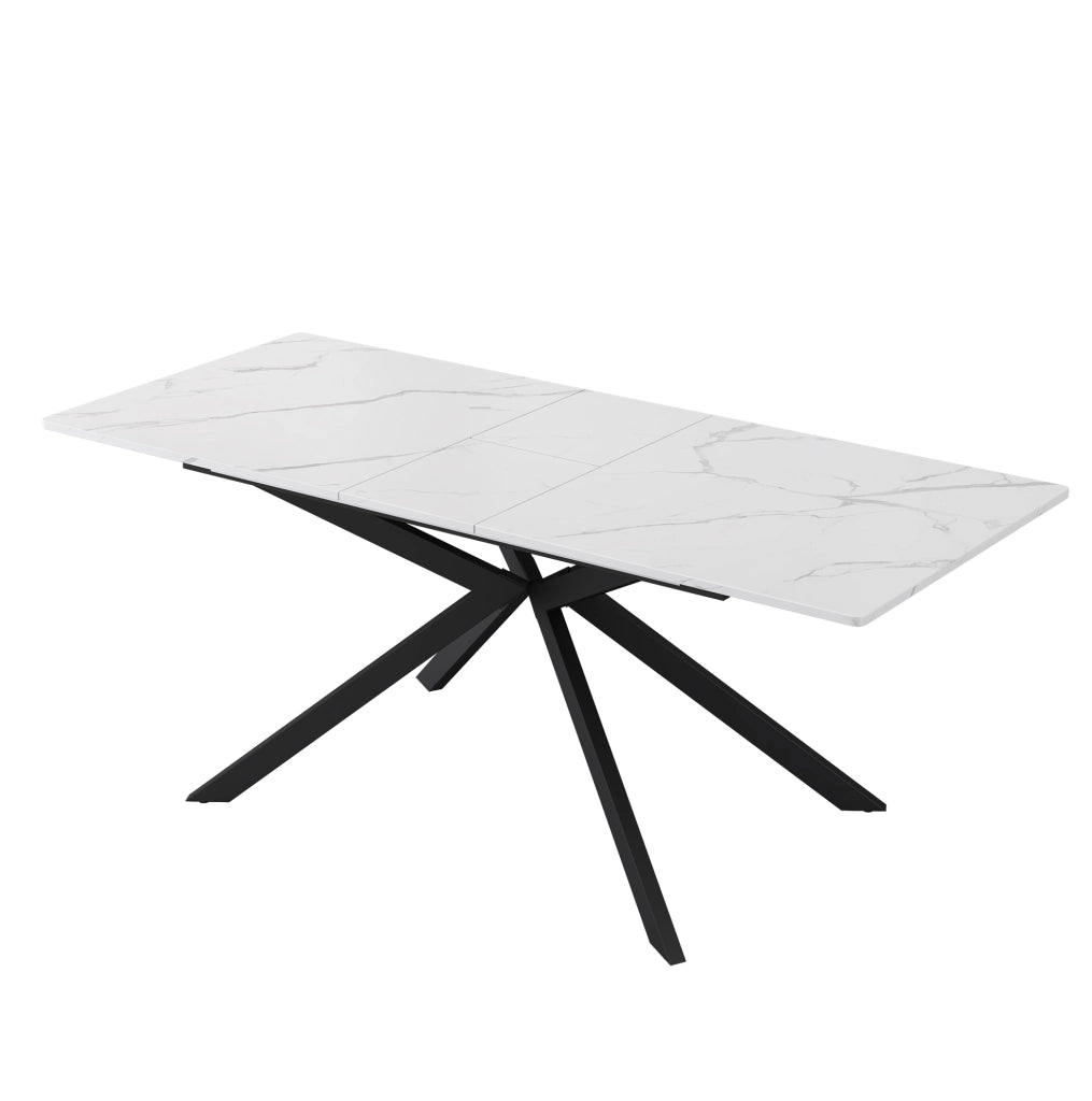 Tavolo da pranzo estensibile in MDF nero e bianco