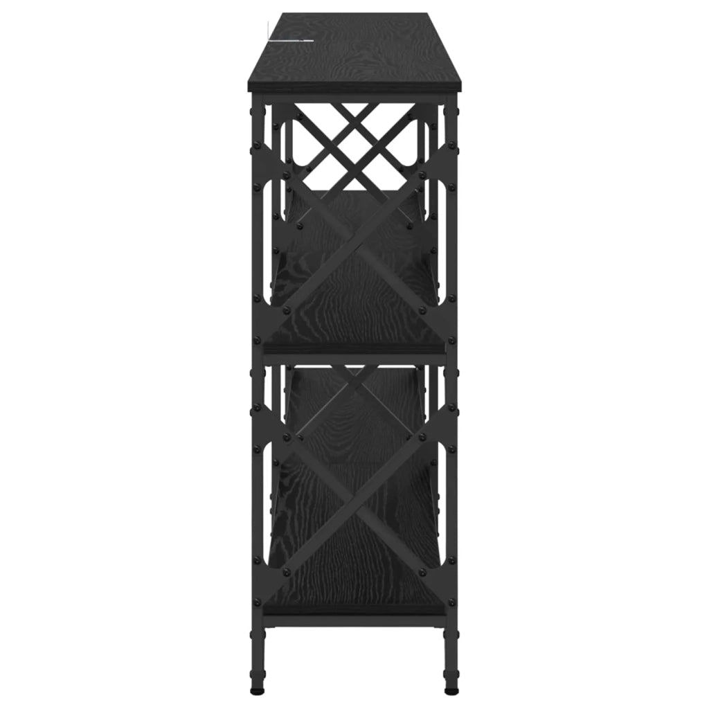 Tavolo Consolle | Tavolo d'Ingresso Rovere Nero 156 x 28 x 80,5 cm