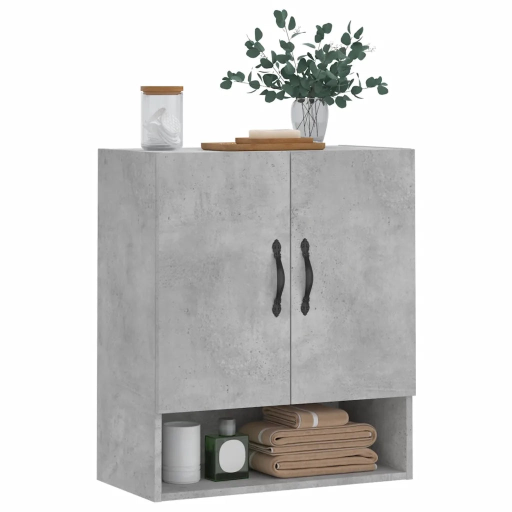 Armadietto a Muro | Mobile a Parete Grigio Cemento 60x31x70 cm Legno Multistrato