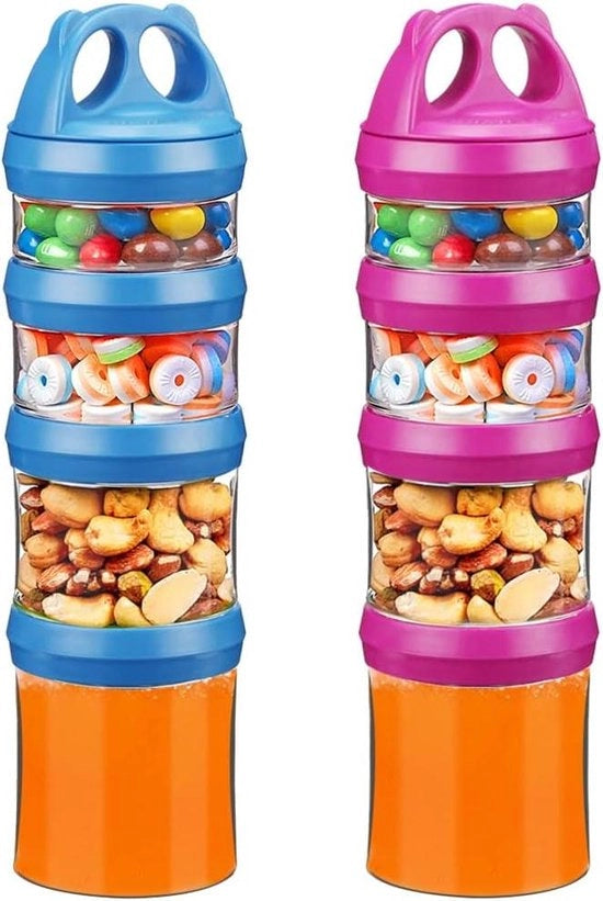 Contenitore snack stiviale - 4 pezzi chiusura a giro - conservazione di polvere di proteine di latte - rosso