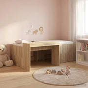 Letto alto per bambini con scrivania Rovere Sonoma 90 x 200 cm