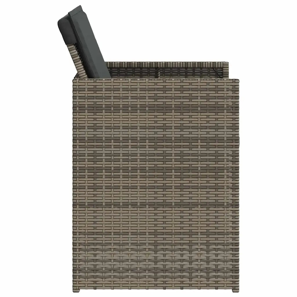 Set da Pranzo da Giardino 5 pz con Cuscini in Polyrattan Grigio