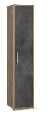 Armadio 1 Anta 39x182x41 cm Noce Stelvio/Ossido Nero