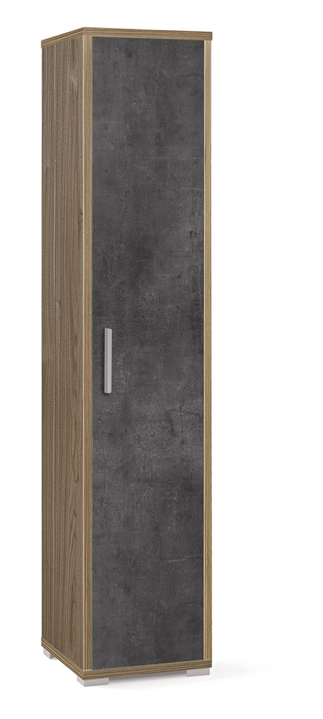 Armadio 1 Anta 39x182x41 cm Noce Stelvio/Ossido Nero