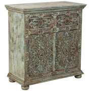 Aparador de madera verde 90x40x90