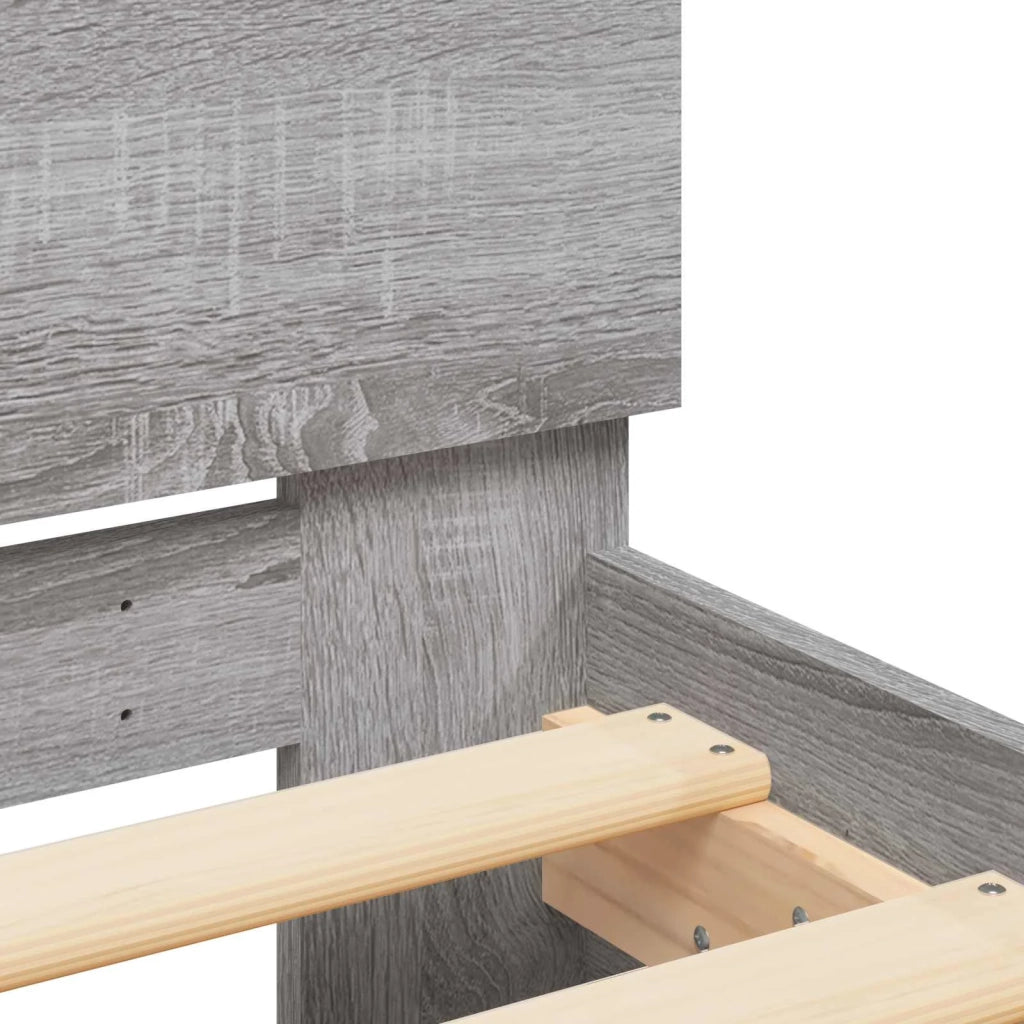 Struttura letto con testata Sonoma grigia 80 x 200 cm