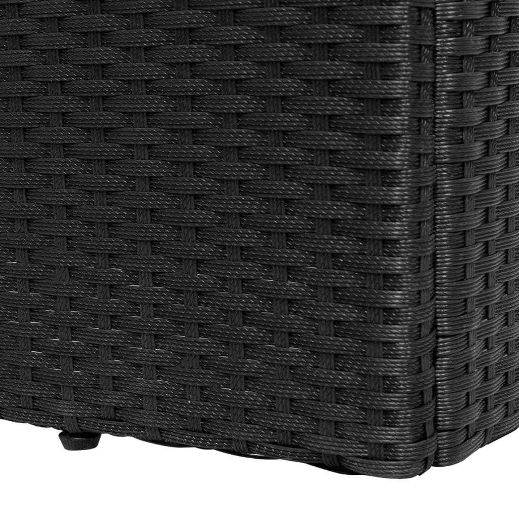 Lettino prendisole sedia a sdraio lettino prendisole letto da giardino mobili da esterno per patio con cuscino resina intrecciata nera 02_0012523