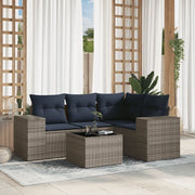Salotto da Giardino-Set Divani da Giardino 5 pz con Cuscini Grigio in Polyrattan 772260