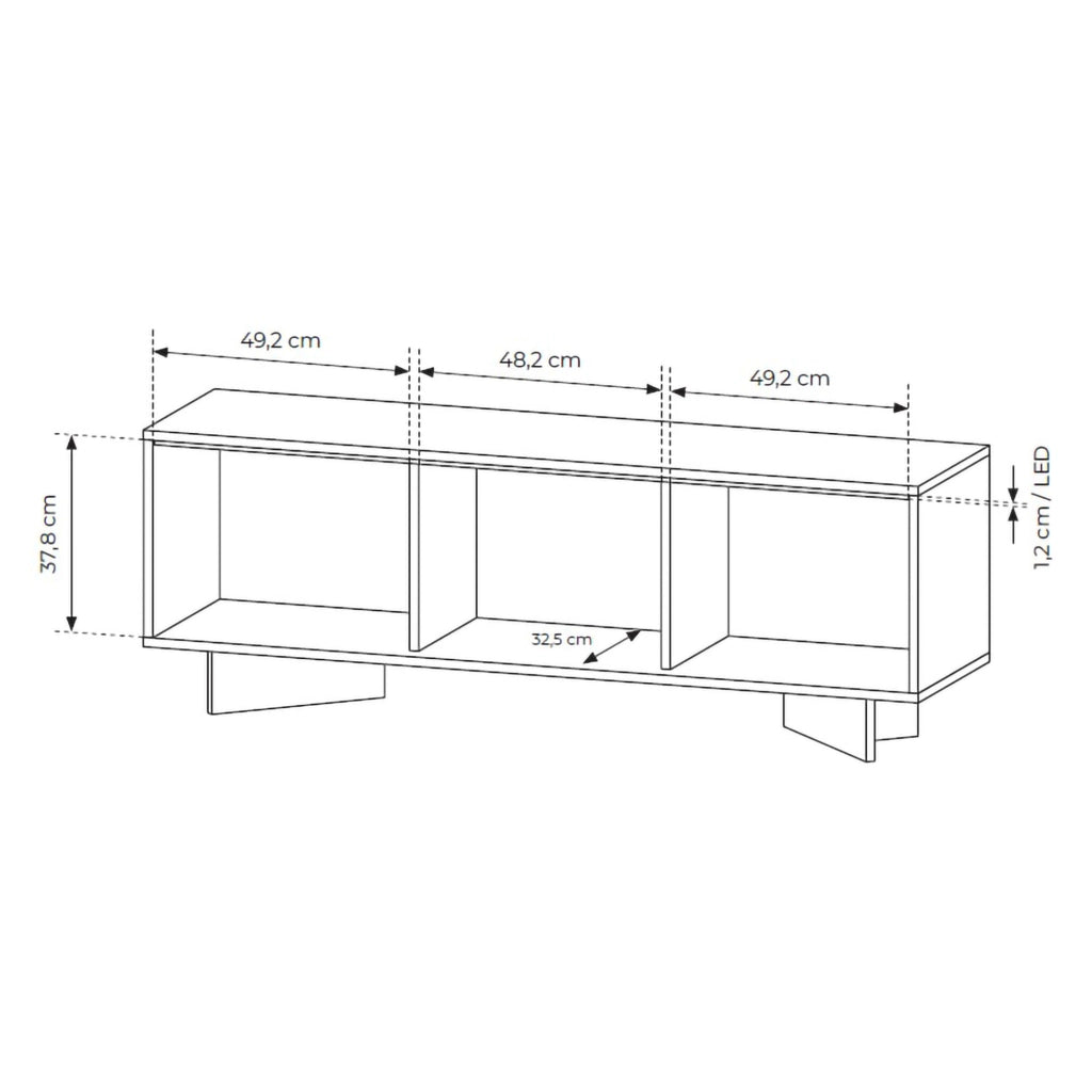 Kamele, Mobile Porta tv un Ripiano, 154x40x54h cm Marrone Rovere
