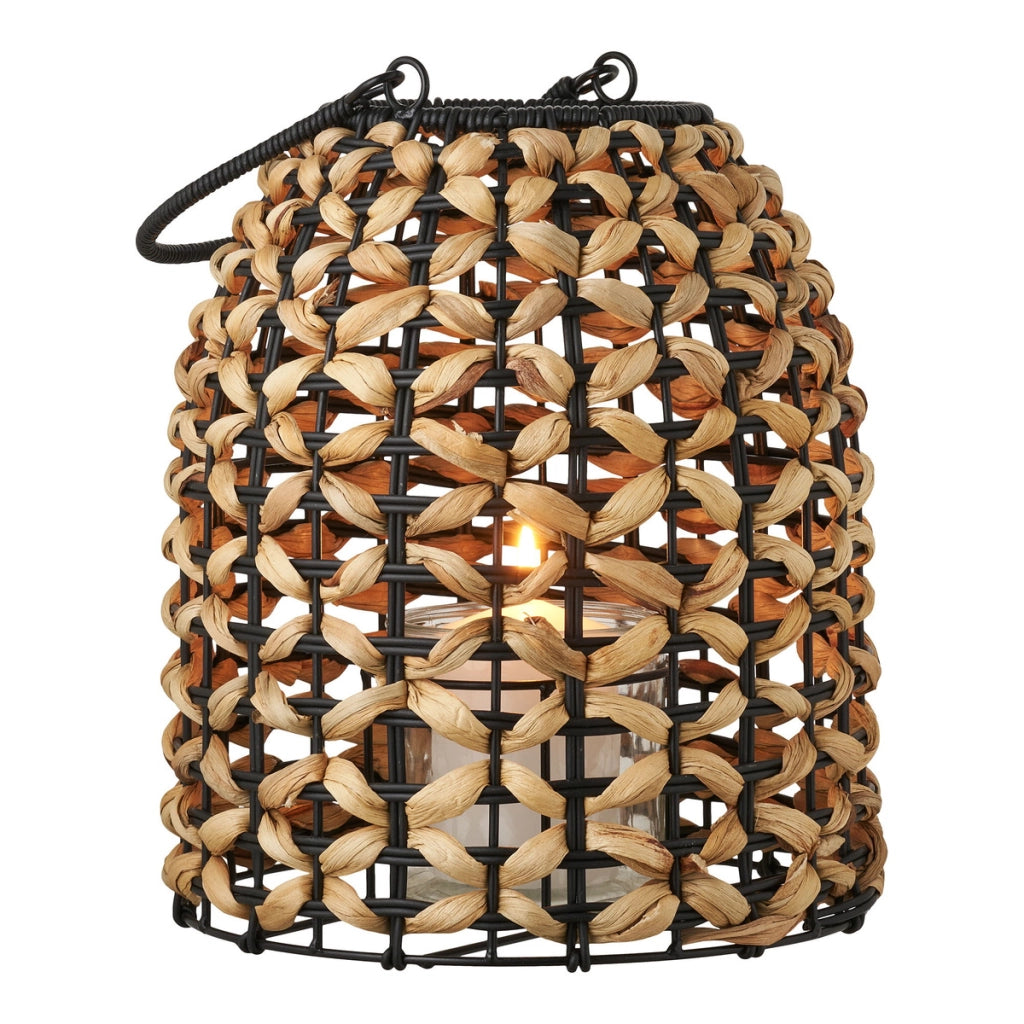 Lanterna Pinto, Marrone, Rattan Sintetico, 24x24x28,5 cm