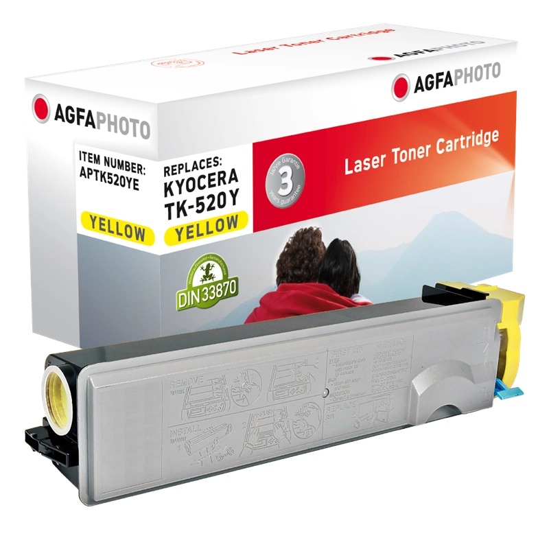 ORIGINAL Agfa Photo toner giallo APTK520YE ~4000 Seiten Agfa Photo TK-520Y