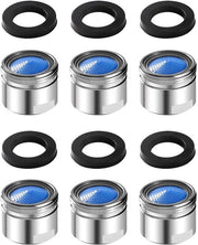 6 luci per rubinetto M18, con 6 kit di sigillaggio, accessori per filtro di rubinetto con filtro ABS, per cucina e bagno - argento - 18mm