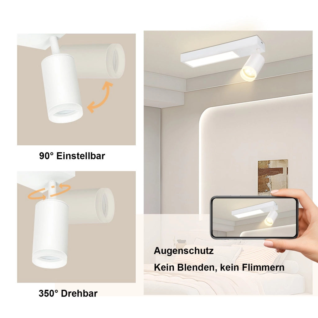 ZMH Faretto da soffitto neri 2 luci legno E14 vintage per soggiorno