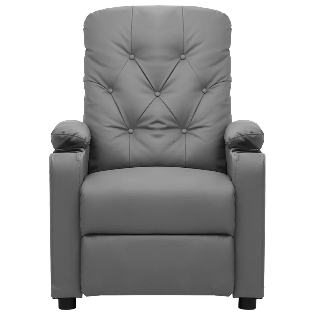 Poltrona Massaggio Reclinabile Grigia in Similpelle cod mxl 32230