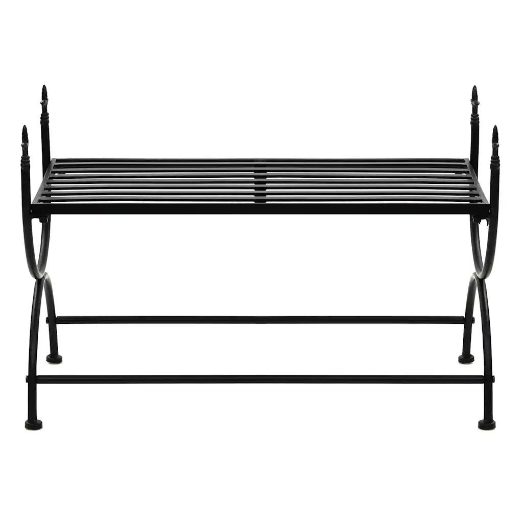 Panca Stile Vintage in Metallo 83x42x55 cm Nero 245940