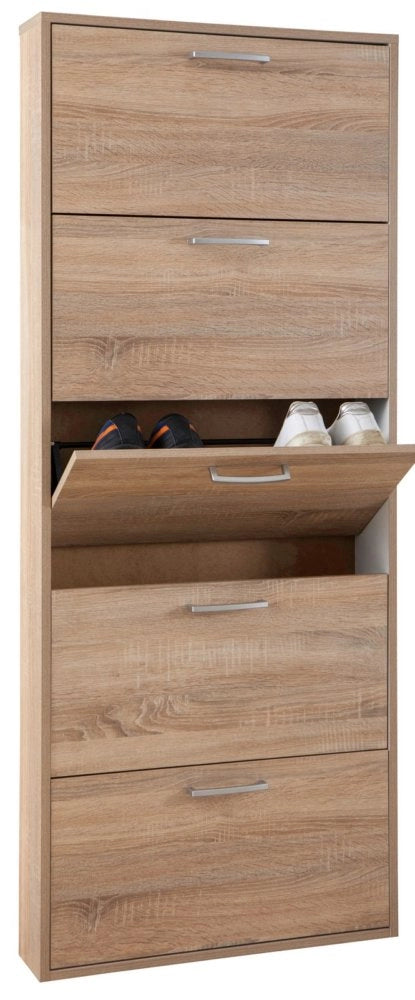 1pz kit scarpiera 5 ribalte 65x15x164 rovere scuro cod:ferx.96254