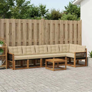 Set di divani da esterno 7 pz Naturale e Beige 3382001
