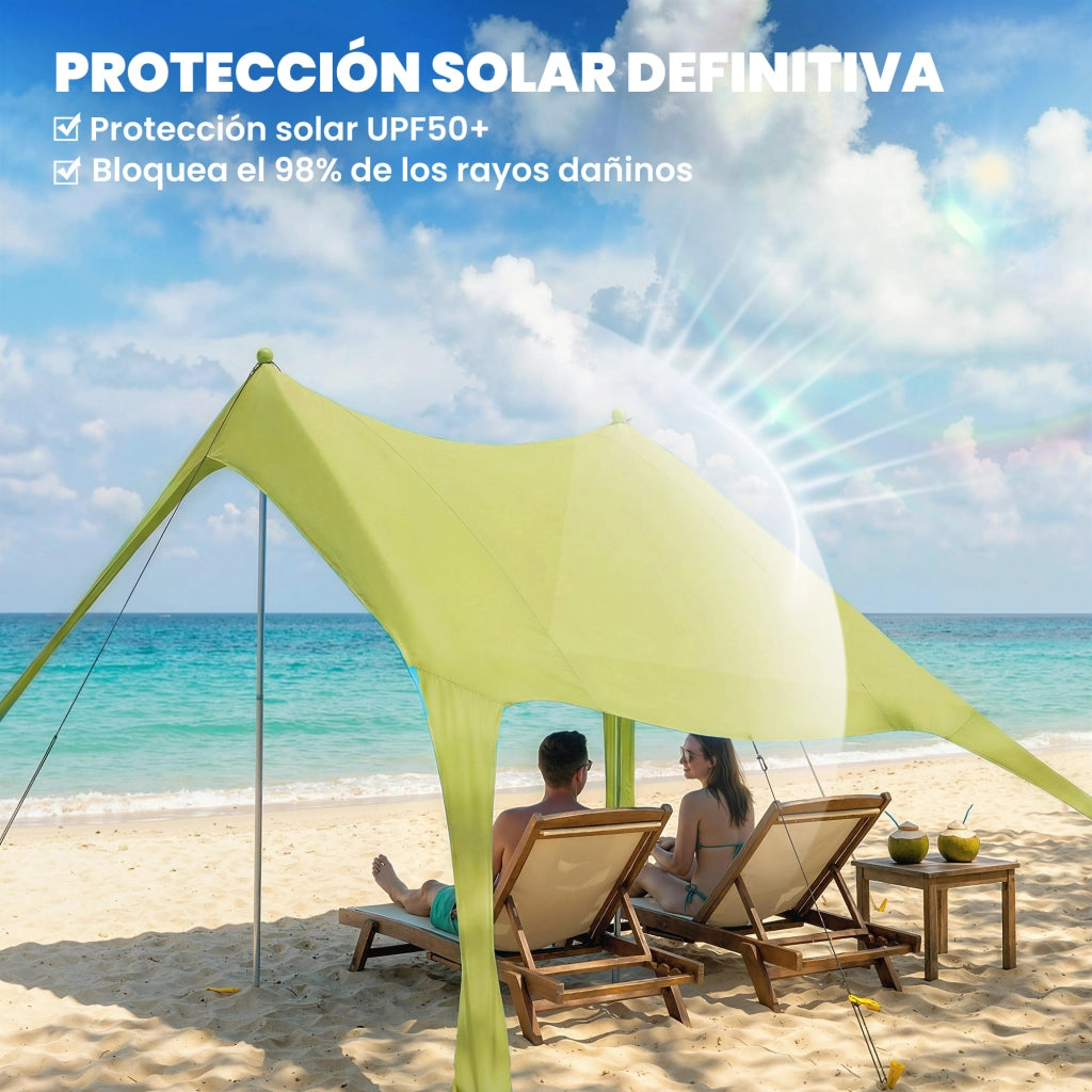 Carpa da Giardino Pieghevole ¨C zephmum ¨C Verde UPF50+ con Paletti e Borsa