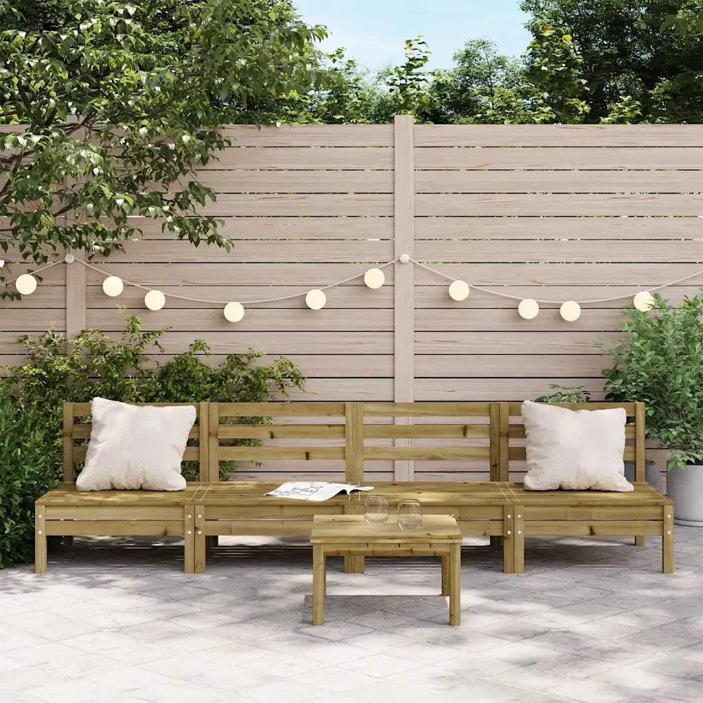 Divani Senza Braccioli da Giardino 4pz Legno di Pino Impregnato 838011