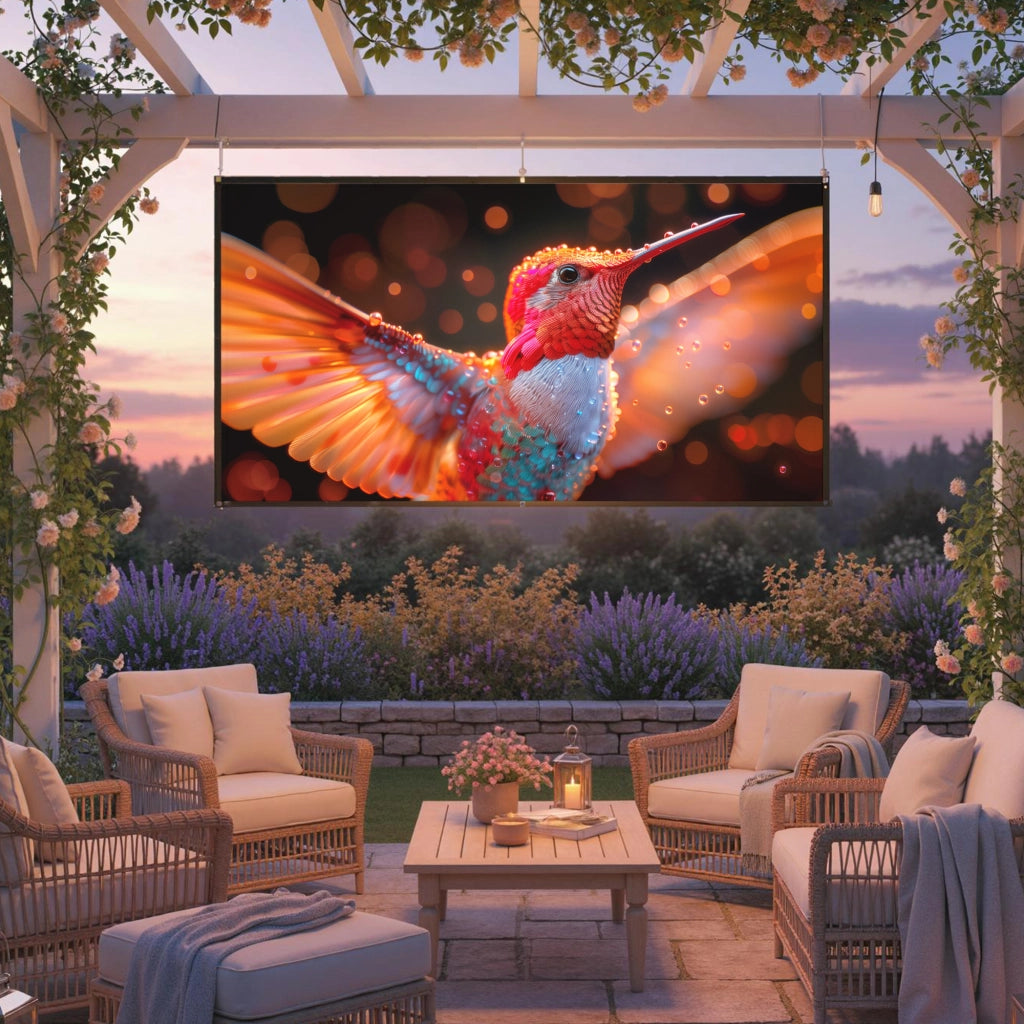 Telo per Proiettore 100" 16:9 HD 4K-8K Pieghevole e Portatile Antipiega e Lavabile Bianco