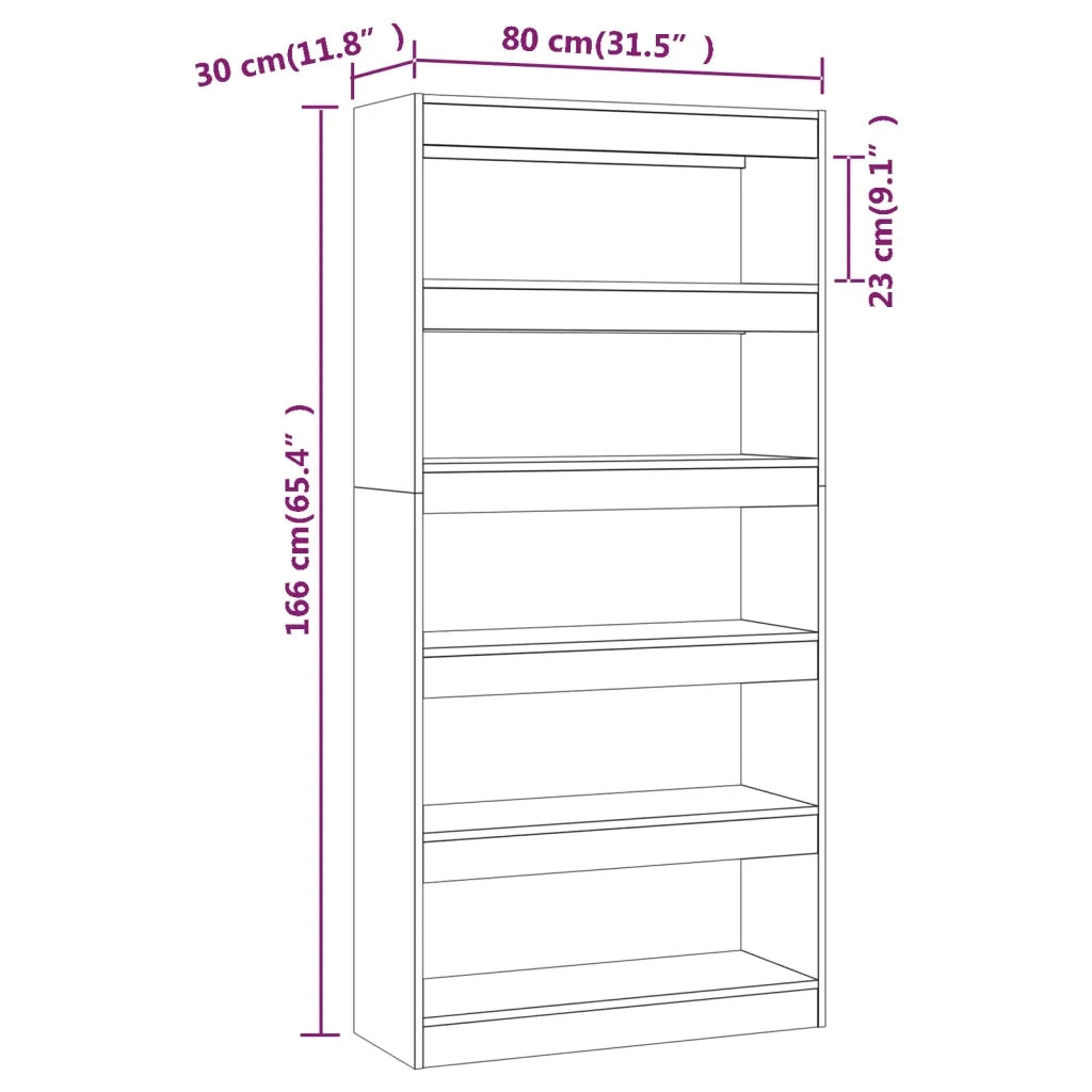 Libreria/Divisorio Bianco Lucido 80x30x166 cm in Truciolato 811724