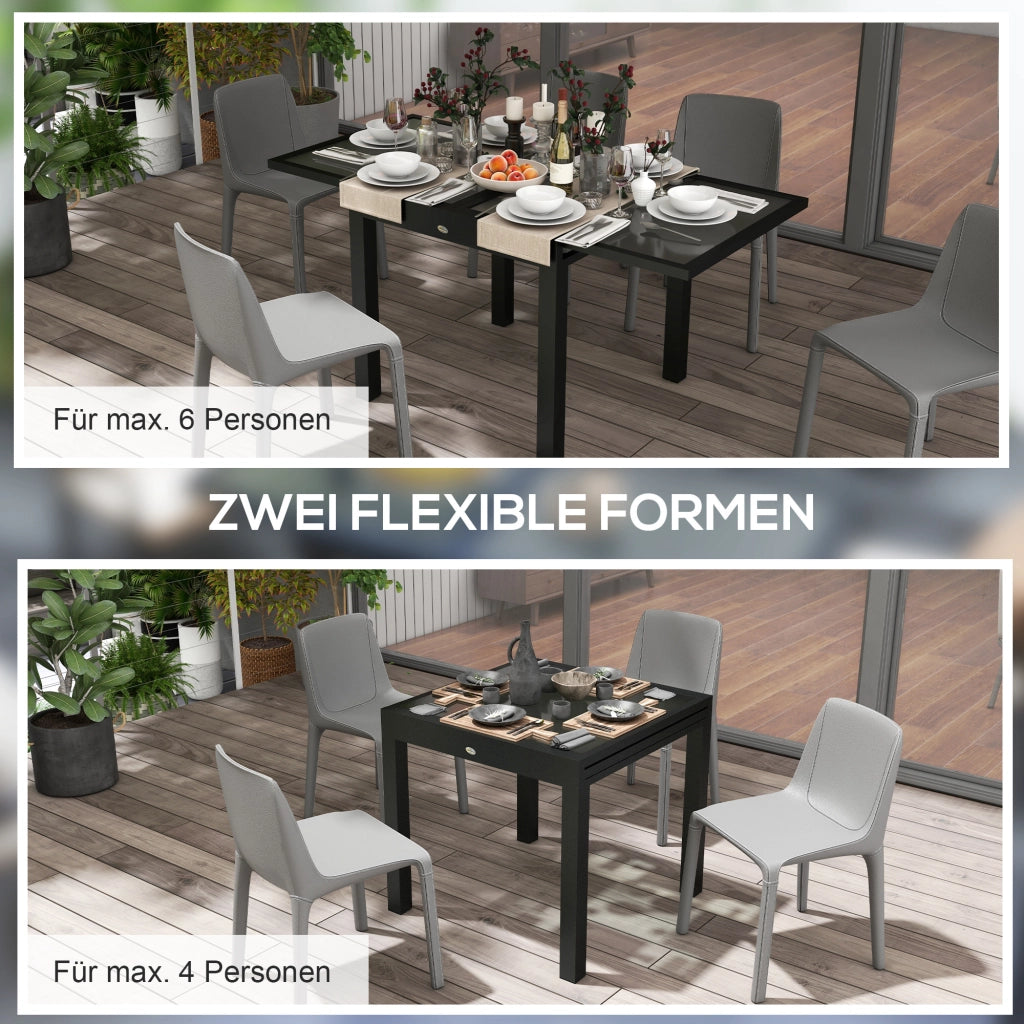 Tavolo da pranzo esterno allungabile ¨C zephmum ¨C 160x80x75 cm nero