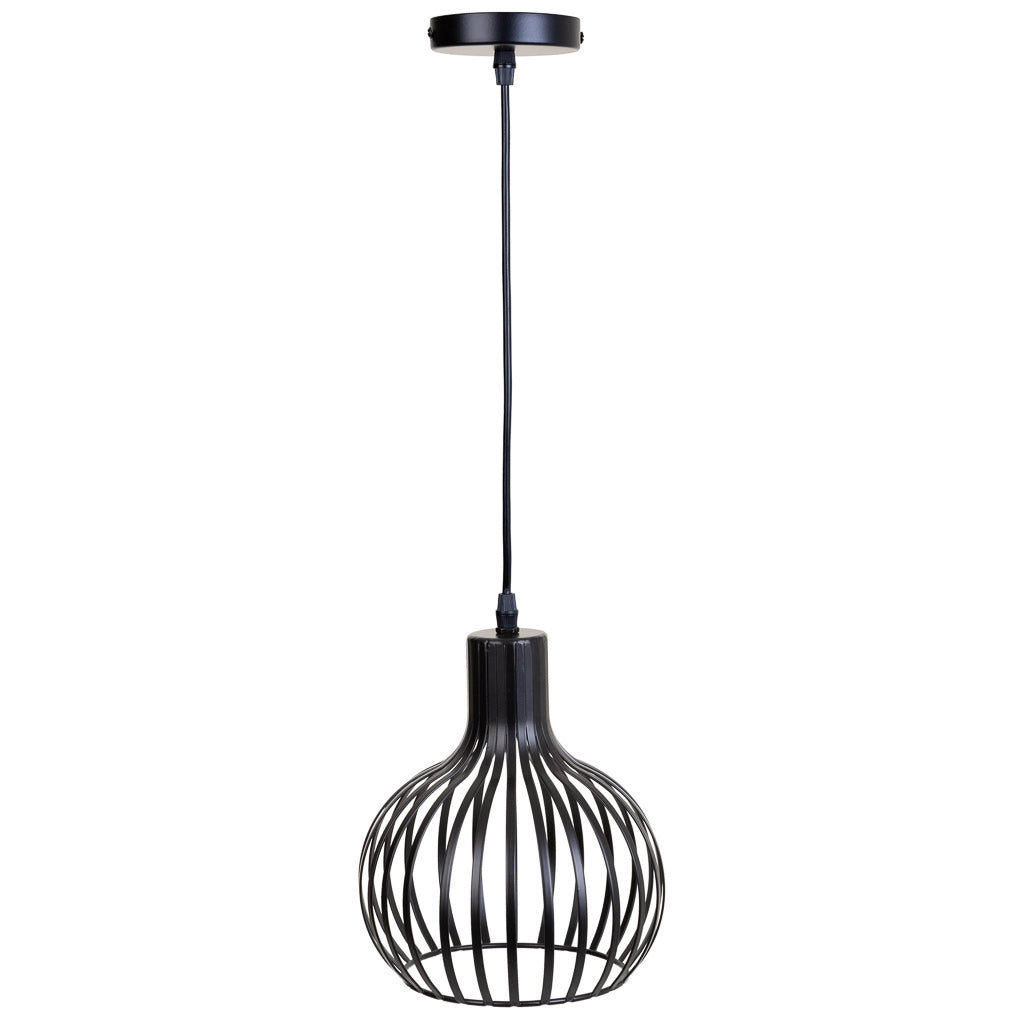 Lampada a sospensione in metallo nero 20x20x108h