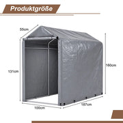 RIPARO PER BICICLETTE 100x187x160 cm Grigio in Metallo