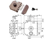 SERRATURA LATERALE DA APPLICARE CON SCROCCO CON POMOLO A POMPA 30611- - mm.60 DX cilindro ø mm.34 (30611VD60) - 1 pezzi MOTTURA