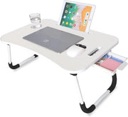 Tavolo da Colazione Ripiegabile per Letto - Tavolo Multifunzionale per Laptop, Libri e Cibo - 60x40x26 cm