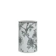 Bicchiere in ceramica bianco con decori - serie Fiori