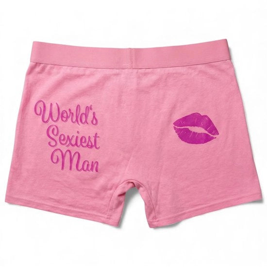 Boxer da Uomo a Cassetta - Pantaloncini di Cotone - Disegno Divertente - Stampa con Bocca - Comodo - Elastico - Adattamento Perfetto