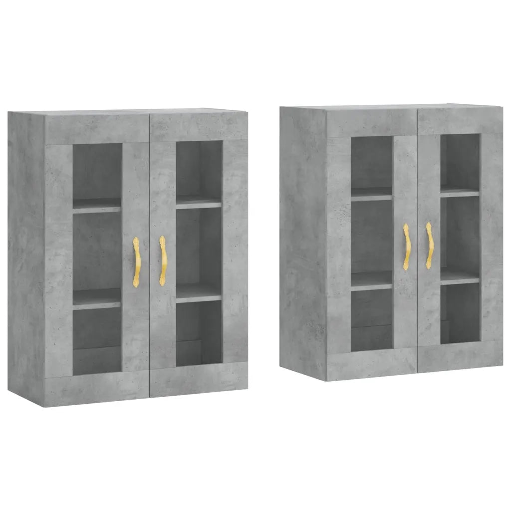 Armadietti a Parete 2 pz Grigio Cemento in Legno Multistrato CFW9461751