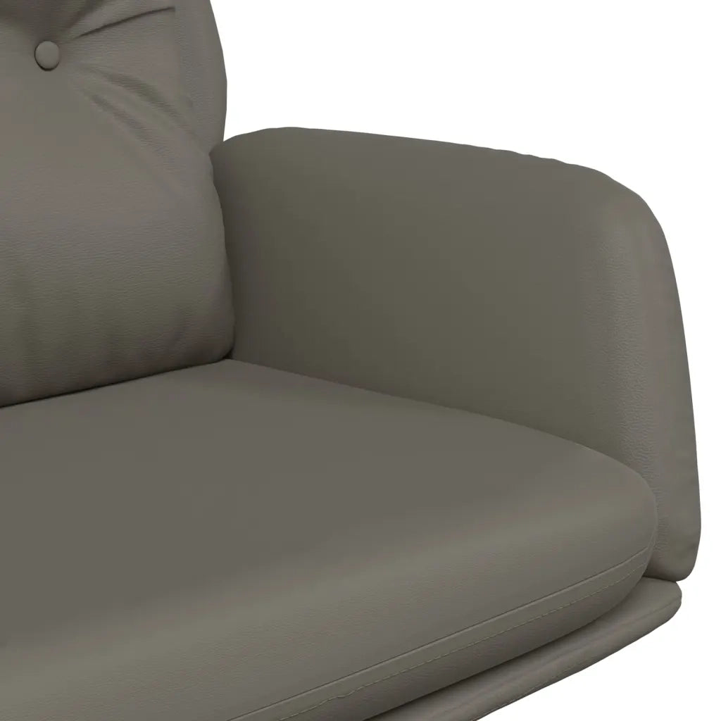Sedia Relax Grigia in Vera Pelle 341287