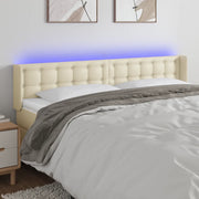 Testiera a LED Crema 203x16x78/88 cm in Similpelle 3123346
