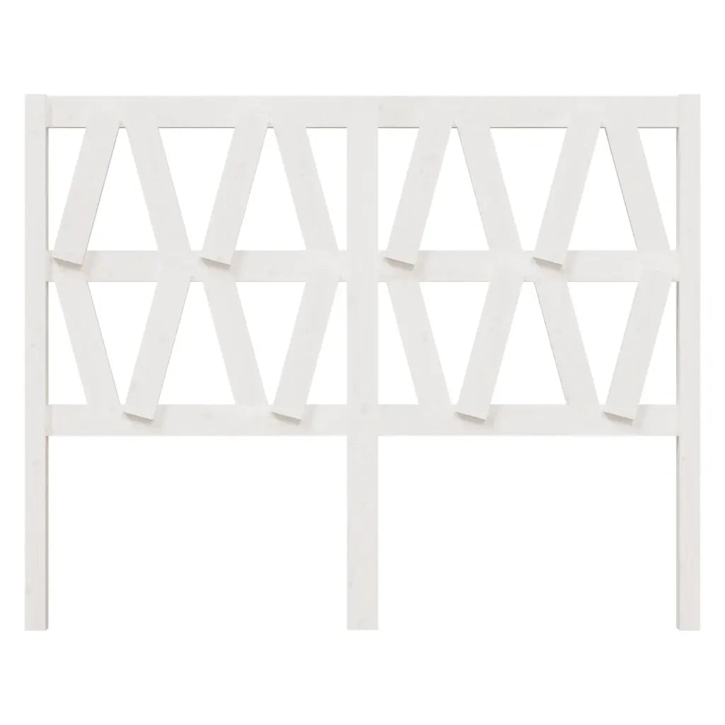 Testiera per Letto Bianca 156x4x100cm in Legno Massello di Pino