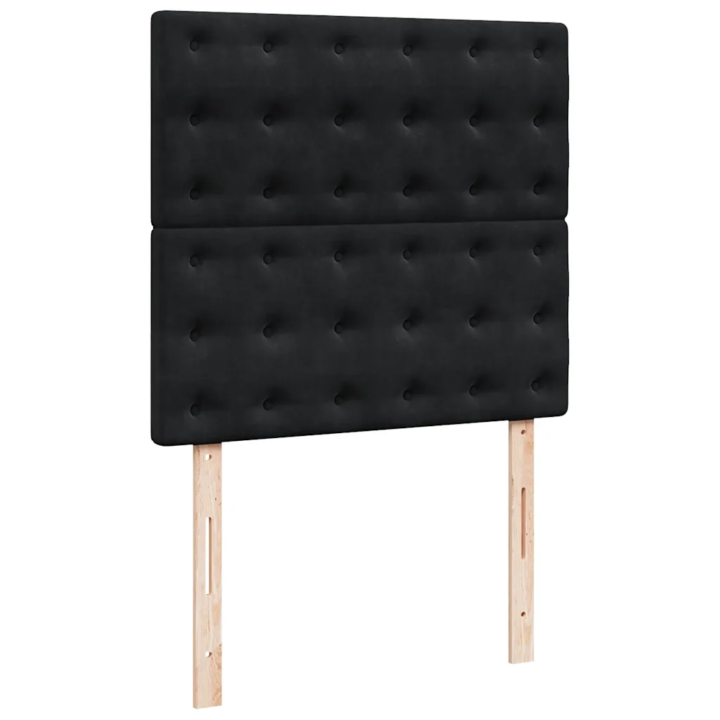 Giroletto a Molle con Materasso Nero 90x200 cm in Velluto