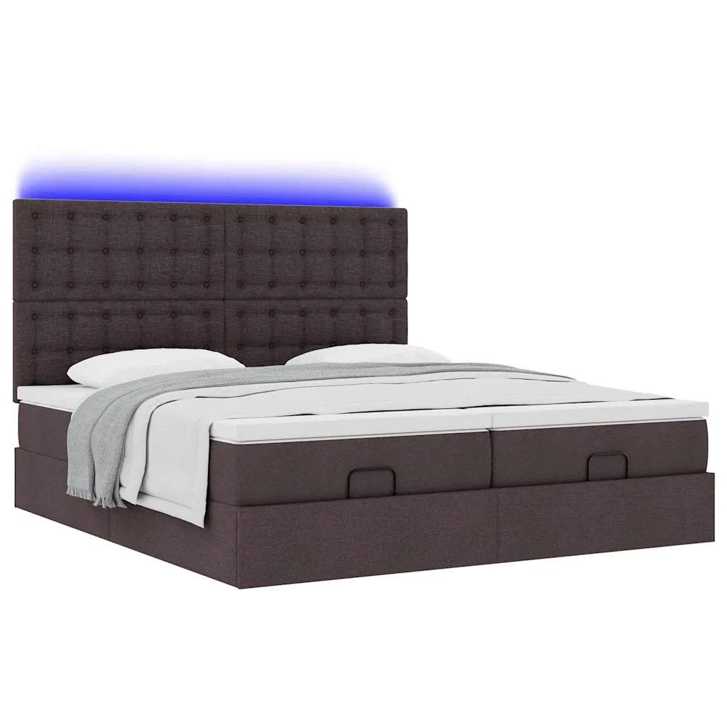 Struttura Letto Pouf con Materassi 200x200 cm in Tessuto 3314593