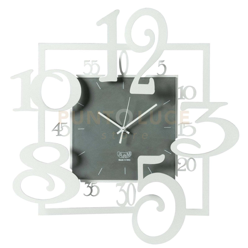 orologio da parete quadrato amos Bianco marmo in Ferro 50x5x50cmh