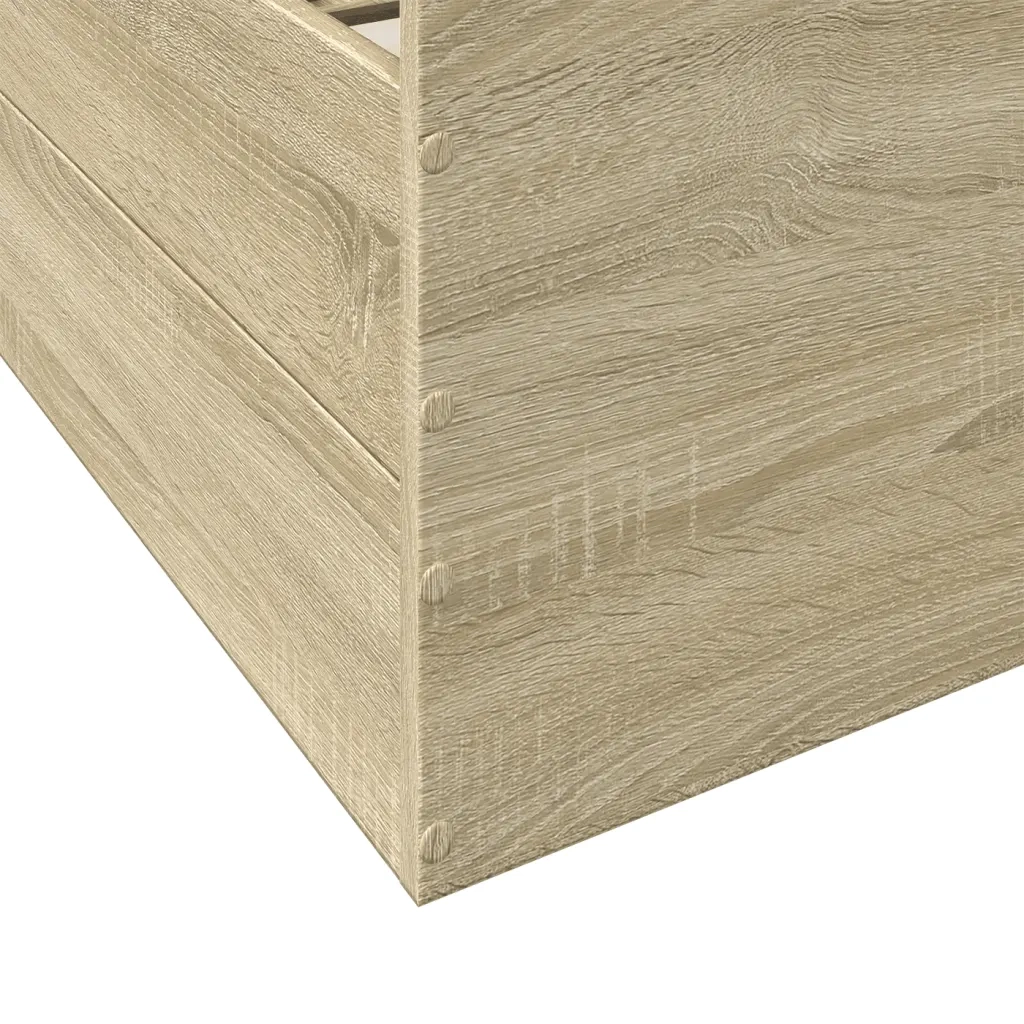 Giroletto Cassetti-Struttura Letto con contenitore Rovere Sonoma 160x200 cm Legno Multistrato 689342