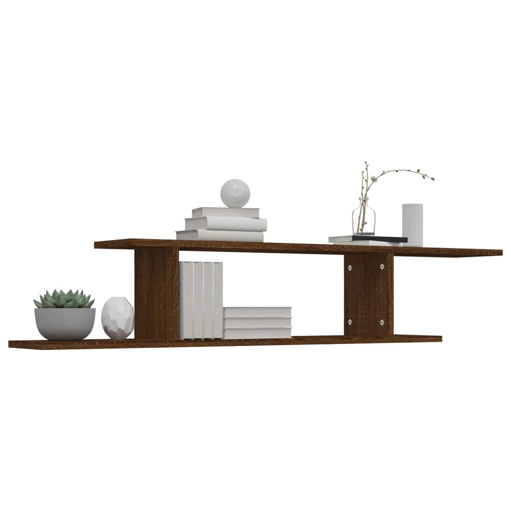 Scaffale TV Parete Rovere Marrone 125x18x23cm Legno Multistrato 815878